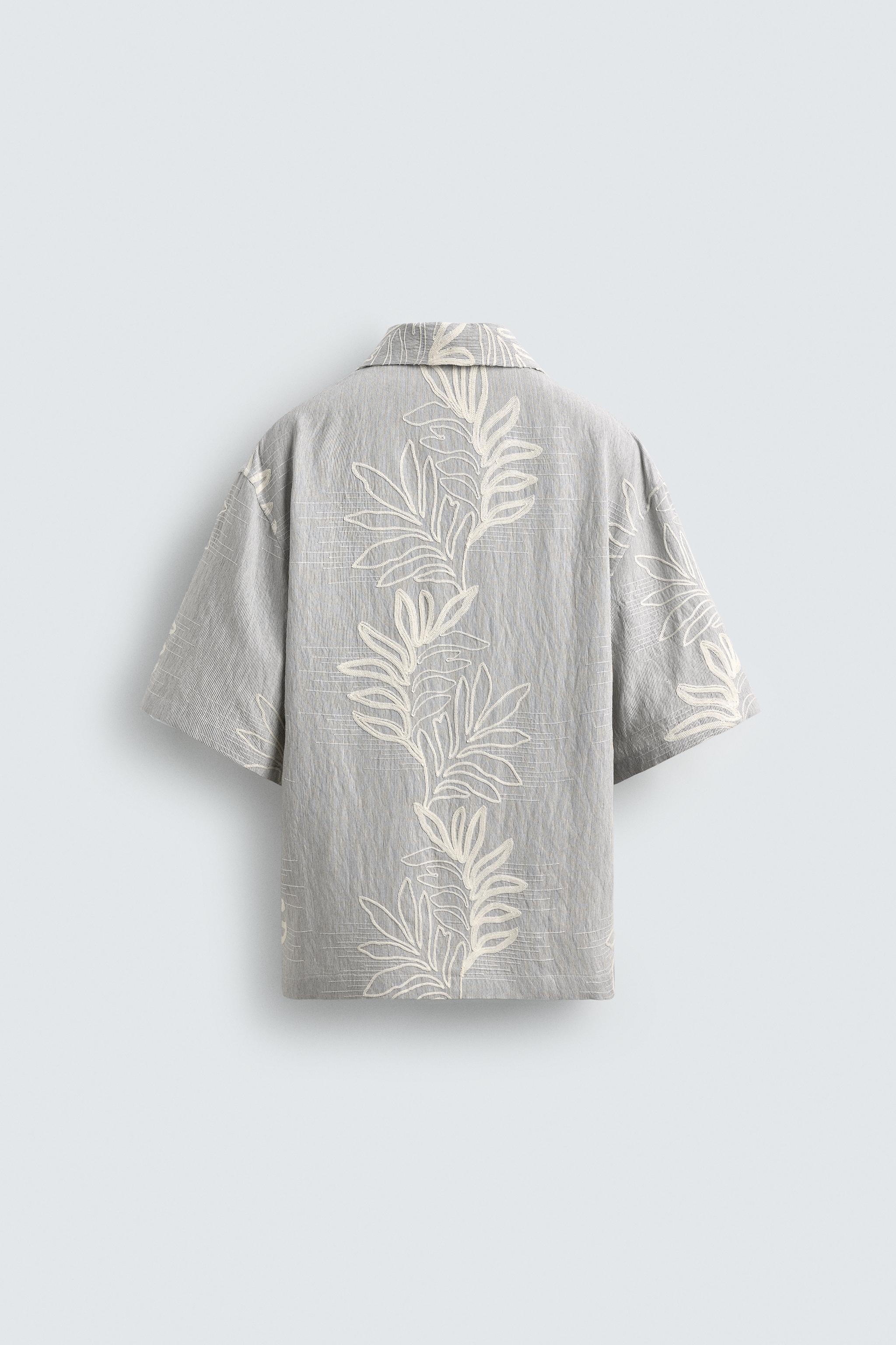 EMBROIDERED LEAF JACQUARD SHIRT